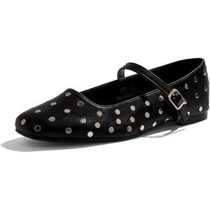 ✨Women's Black  Flat Shoes Comfortable Shoes Ankle Strap Toe Faux Leather Flats